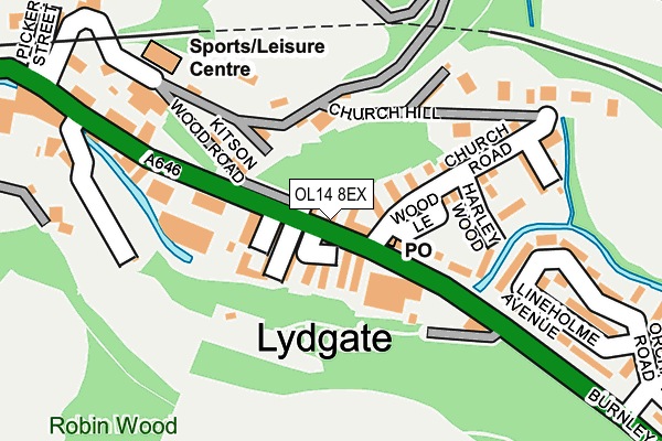 OL14 8EX map - OS OpenMap – Local (Ordnance Survey)