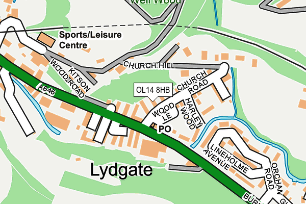 OL14 8HB map - OS OpenMap – Local (Ordnance Survey)