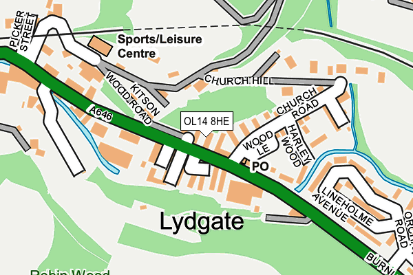 OL14 8HE map - OS OpenMap – Local (Ordnance Survey)