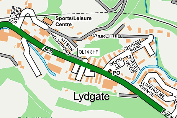 OL14 8HF map - OS OpenMap – Local (Ordnance Survey)