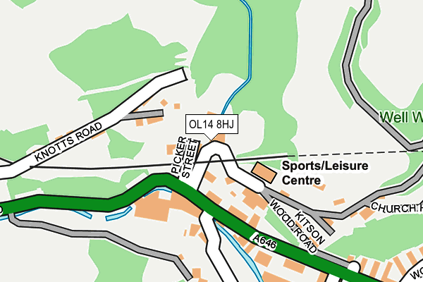 OL14 8HJ map - OS OpenMap – Local (Ordnance Survey)