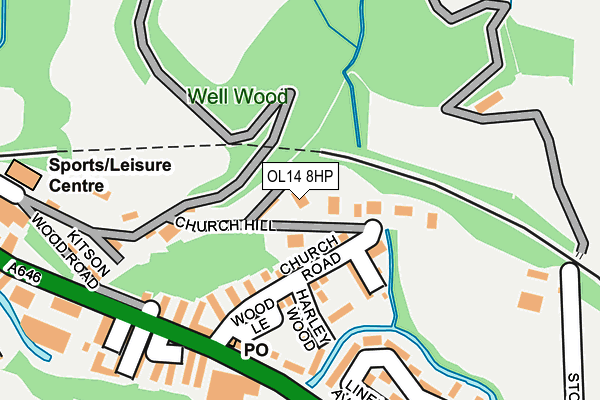 OL14 8HP map - OS OpenMap – Local (Ordnance Survey)