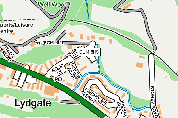 OL14 8HS map - OS OpenMap – Local (Ordnance Survey)