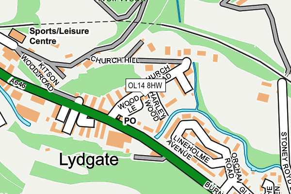 OL14 8HW map - OS OpenMap – Local (Ordnance Survey)