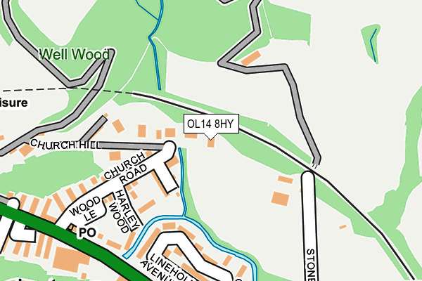 OL14 8HY map - OS OpenMap – Local (Ordnance Survey)