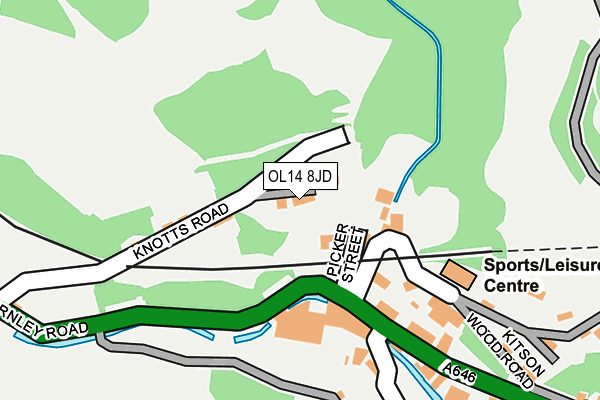 OL14 8JD map - OS OpenMap – Local (Ordnance Survey)