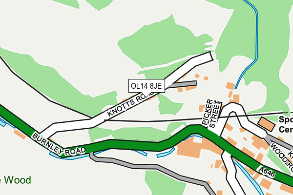 OL14 8JE map - OS OpenMap – Local (Ordnance Survey)
