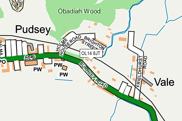 OL14 8JT map - OS OpenMap – Local (Ordnance Survey)