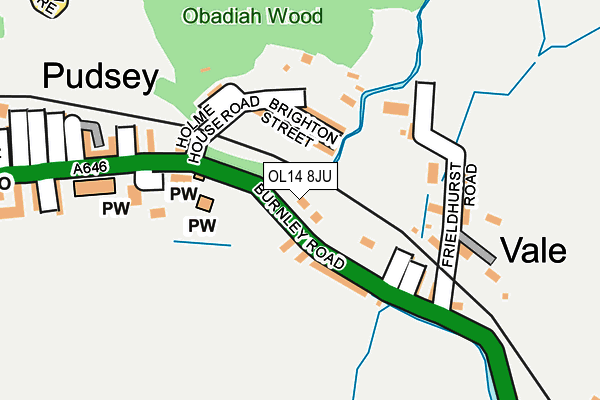 OL14 8JU map - OS OpenMap – Local (Ordnance Survey)