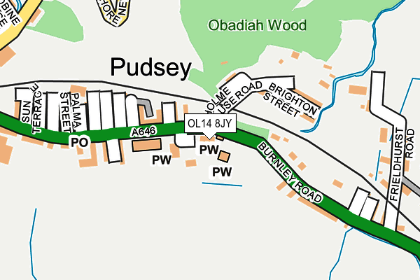 OL14 8JY map - OS OpenMap – Local (Ordnance Survey)