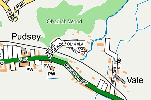 OL14 8LA map - OS OpenMap – Local (Ordnance Survey)