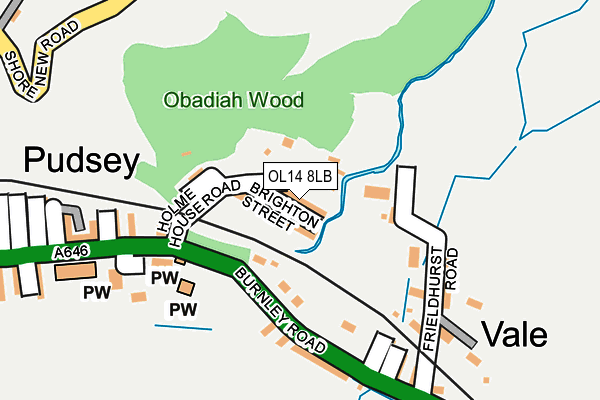 OL14 8LB map - OS OpenMap – Local (Ordnance Survey)