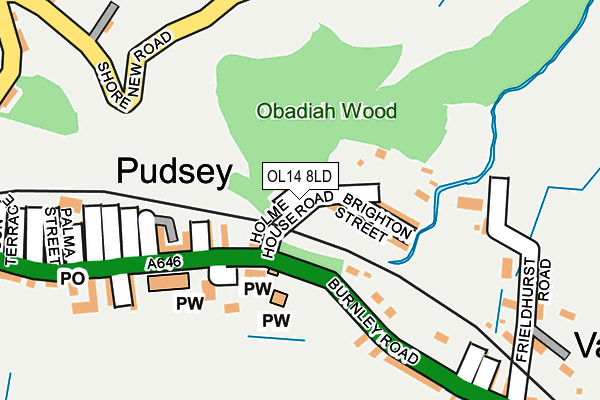 OL14 8LD map - OS OpenMap – Local (Ordnance Survey)