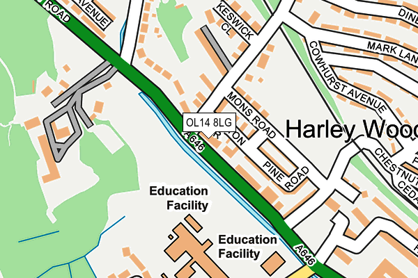 OL14 8LG map - OS OpenMap – Local (Ordnance Survey)