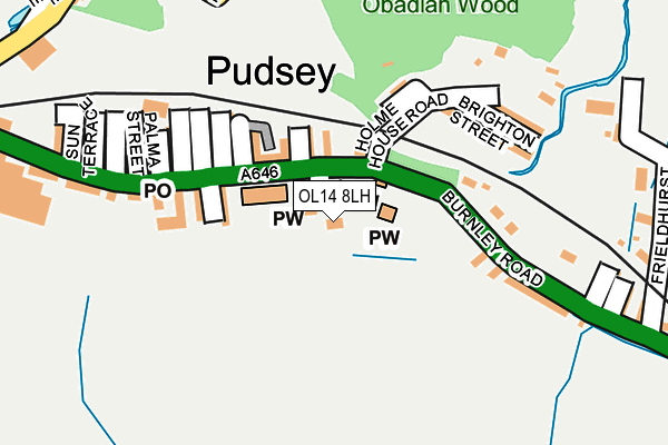 OL14 8LH map - OS OpenMap – Local (Ordnance Survey)