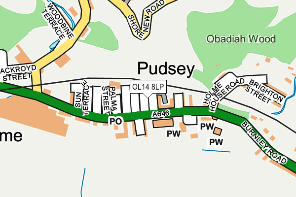 OL14 8LP map - OS OpenMap – Local (Ordnance Survey)