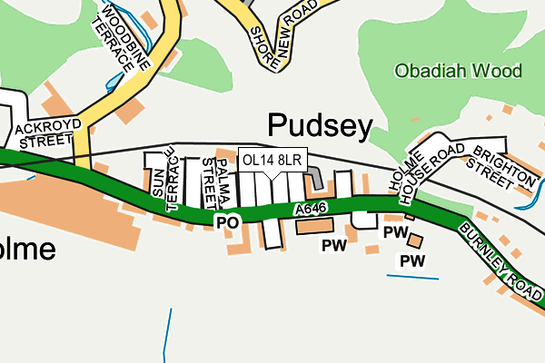 OL14 8LR map - OS OpenMap – Local (Ordnance Survey)