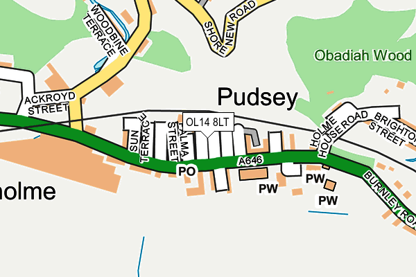 OL14 8LT map - OS OpenMap – Local (Ordnance Survey)