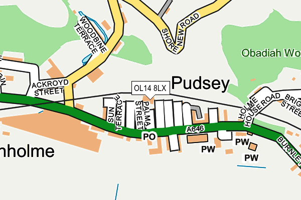 OL14 8LX map - OS OpenMap – Local (Ordnance Survey)