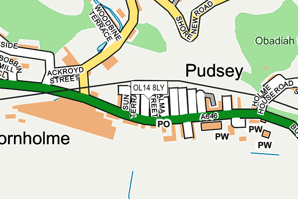 OL14 8LY map - OS OpenMap – Local (Ordnance Survey)