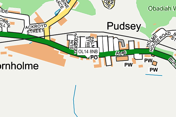 OL14 8NB map - OS OpenMap – Local (Ordnance Survey)