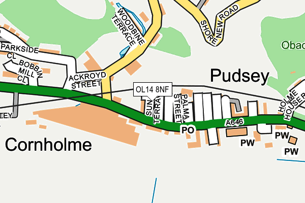 OL14 8NF map - OS OpenMap – Local (Ordnance Survey)