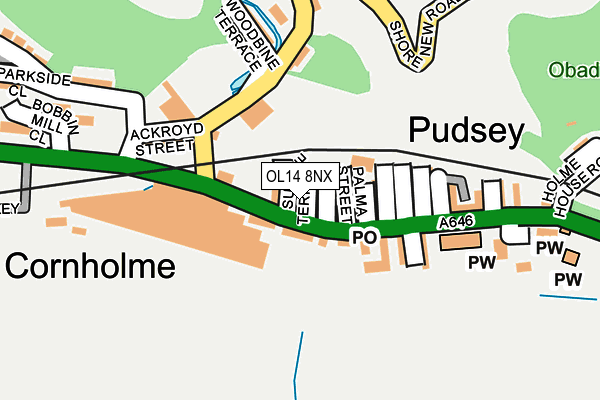 OL14 8NX map - OS OpenMap – Local (Ordnance Survey)