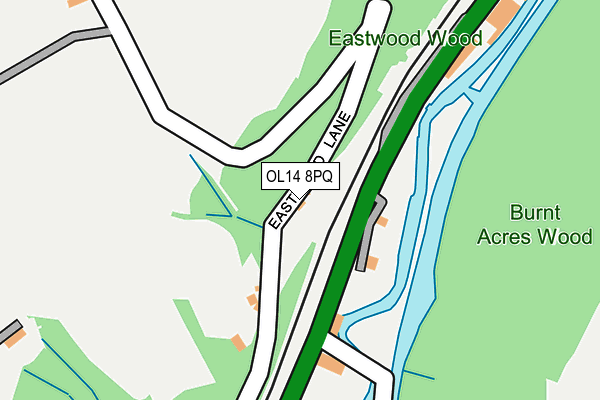 OL14 8PQ map - OS OpenMap – Local (Ordnance Survey)