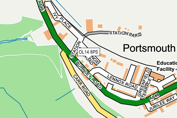 OL14 8PS map - OS OpenMap – Local (Ordnance Survey)