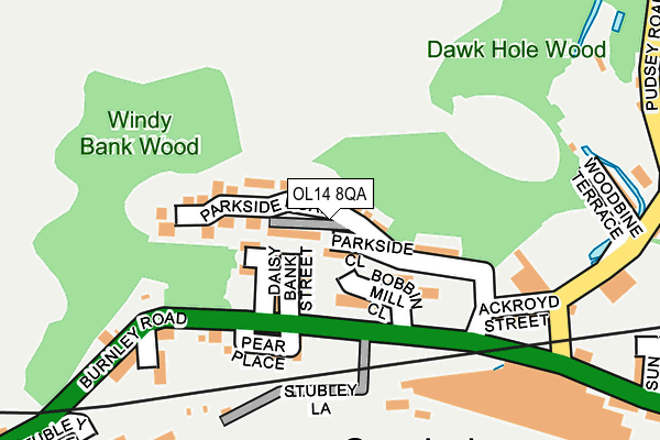 OL14 8QA map - OS OpenMap – Local (Ordnance Survey)