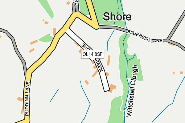 OL14 8SF map - OS OpenMap – Local (Ordnance Survey)