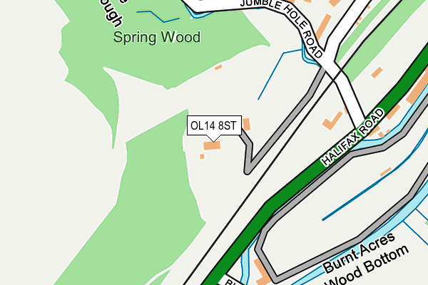 OL14 8ST map - OS OpenMap – Local (Ordnance Survey)