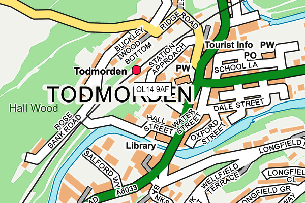 OL14 9AF map - OS OpenMap – Local (Ordnance Survey)