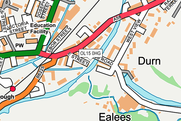 OL15 0HG map - OS OpenMap – Local (Ordnance Survey)