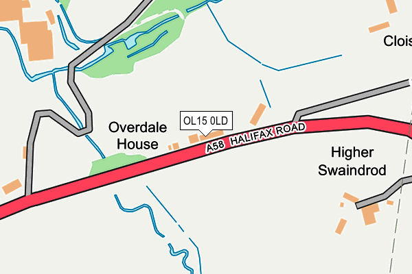 OL15 0LD map - OS OpenMap – Local (Ordnance Survey)