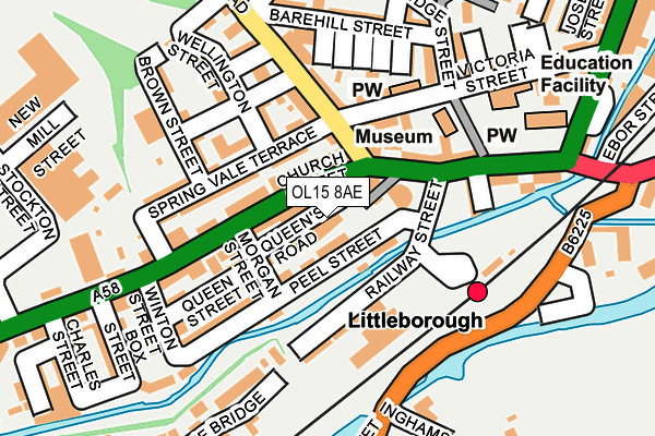 OL15 8AE map - OS OpenMap – Local (Ordnance Survey)