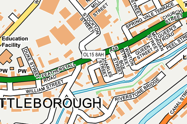 OL15 8AH map - OS OpenMap – Local (Ordnance Survey)