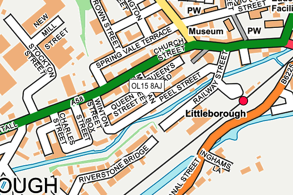 OL15 8AJ map - OS OpenMap – Local (Ordnance Survey)