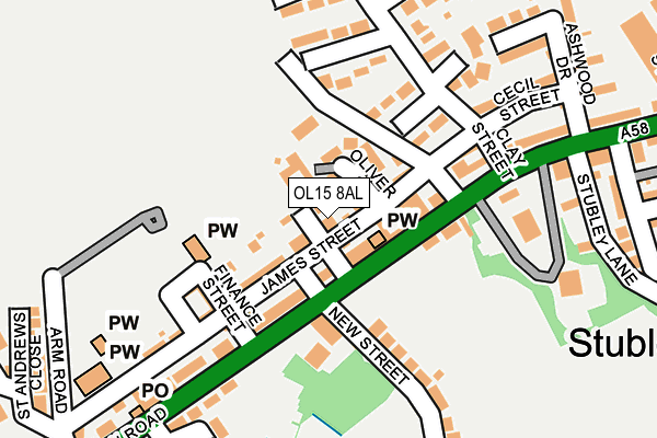OL15 8AL map - OS OpenMap – Local (Ordnance Survey)