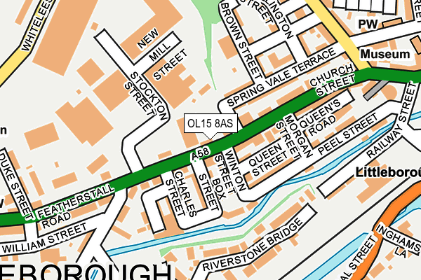 OL15 8AS map - OS OpenMap – Local (Ordnance Survey)