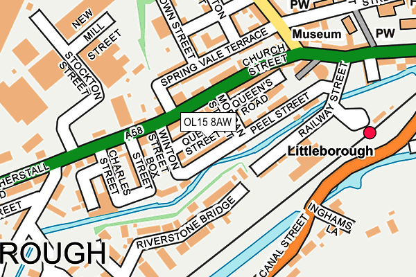 OL15 8AW map - OS OpenMap – Local (Ordnance Survey)