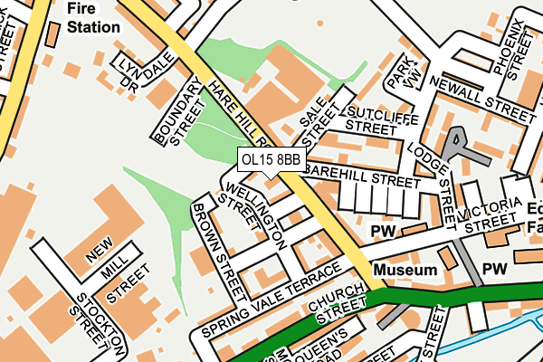 OL15 8BB map - OS OpenMap – Local (Ordnance Survey)