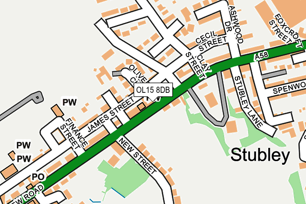 OL15 8DB map - OS OpenMap – Local (Ordnance Survey)