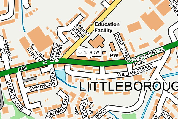 OL15 8DW map - OS OpenMap – Local (Ordnance Survey)