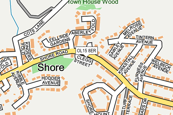 OL15 8ER map - OS OpenMap – Local (Ordnance Survey)