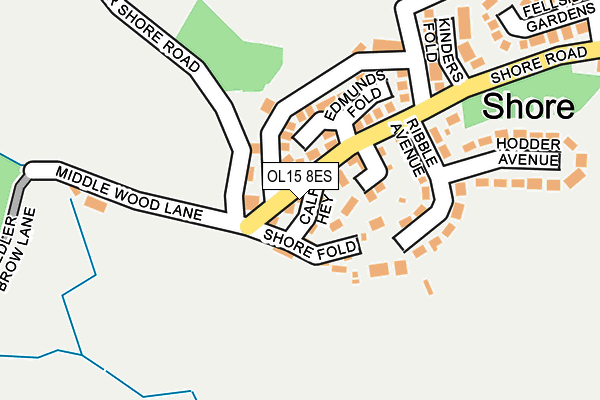 OL15 8ES map - OS OpenMap – Local (Ordnance Survey)