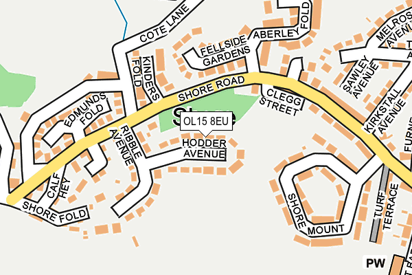 OL15 8EU map - OS OpenMap – Local (Ordnance Survey)