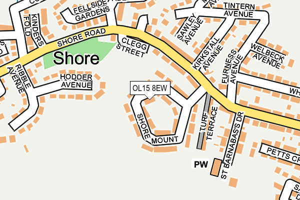 OL15 8EW map - OS OpenMap – Local (Ordnance Survey)