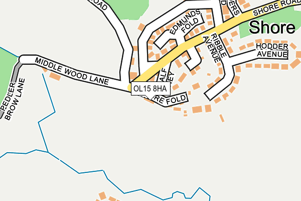 OL15 8HA map - OS OpenMap – Local (Ordnance Survey)