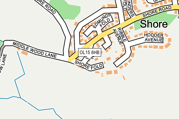 OL15 8HB map - OS OpenMap – Local (Ordnance Survey)
